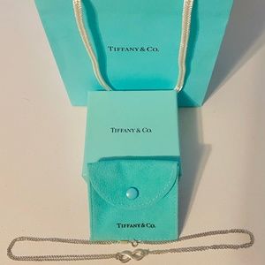 Tiffany Infinity Necklace - Sterling Silver, with pouch, box and bag